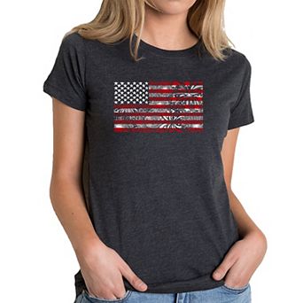 Fireworks American Flag - Women's Premium Blend Word Art T-shirt