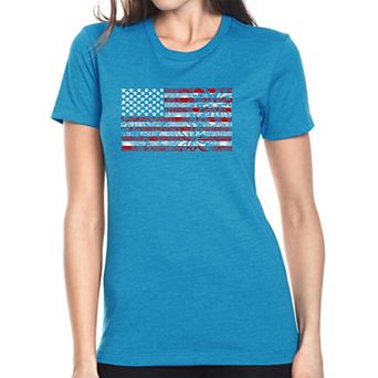 Fireworks American Flag - Women's Premium Blend Word Art T-shirt