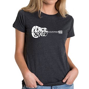 Peace Love Country - Women's Premium Blend Word Art T-shirt