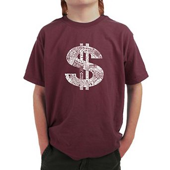 Dollar Sign - Boy's Word Art T-shirt