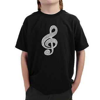 Music Note - Boy's Word Art T-shirt