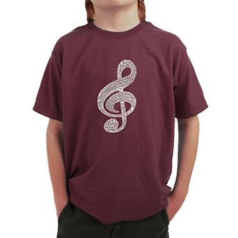 Music Note - Boy's Word Art T-shirt