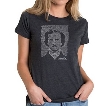 EDGAR ALLEN POE - THE RAVEN - Women's Premium Blend Word Art T-shirt