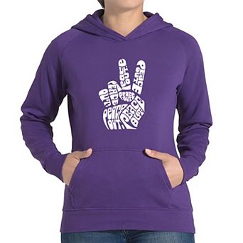 Peace Out - Women's Word Art Hooded Sweatshirt