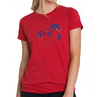 July 4th Heart - Women's Premium Blend Word Art T-shirt