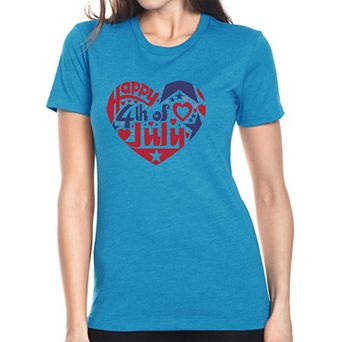 July 4th Heart - Women's Premium Blend Word Art T-shirt