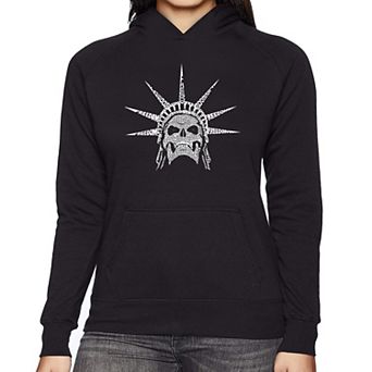 Freedom Skull - Women's Word Art Hooded Sweatshirt