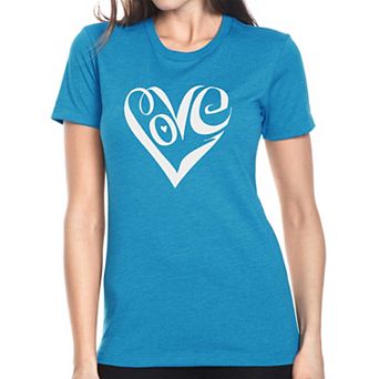 Script Love Heart - Women's Premium Blend Word Art T-shirt