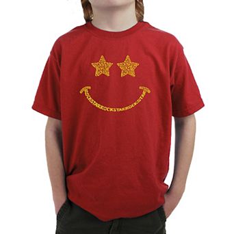 Rockstar Smiley - Boy's Word Art T-shirt