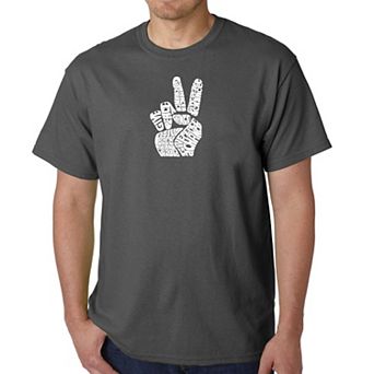 Peace Fingers - Men's Word Art T-shirt