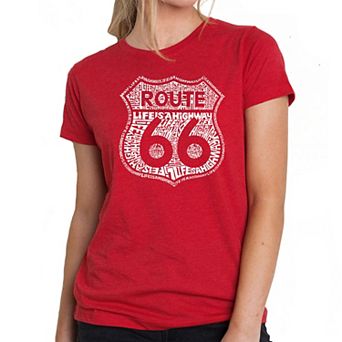 Route 66 - Life is a Highway - Women's Premium Blend Word Art T-shirt