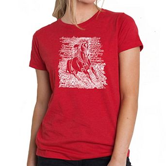 Popular Horse Breeds - Womens Premium Blend Word Art T-Shirt