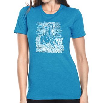 Popular Horse Breeds - Womens Premium Blend Word Art T-Shirt