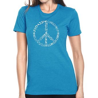 Different Faiths peace sign - Women's Premium Blend Word Art T-shirt