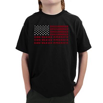 God Bless America - Boy's Word Art T-shirt