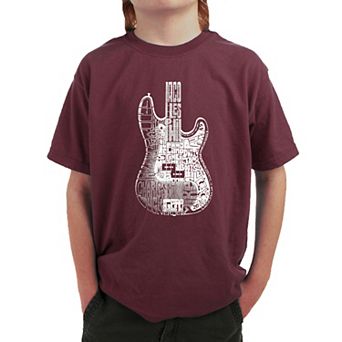 Bass Guitar - Boy's Word Art T-shirt