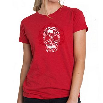 Music Notes Skull - Women's Premium Blend Word Art T-shirt