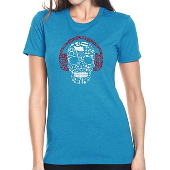 Music Notes Skull - Women's Premium Blend Word Art T-shirt