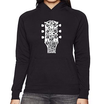 Guitar Head Music Genres - Women's Word Art Hooded Sweatshirt