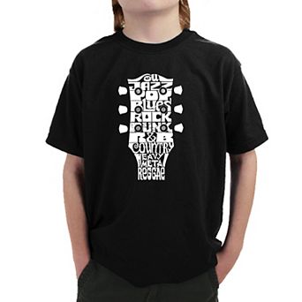 Guitar Head Music Genres - Boy's Word Art T-shirt