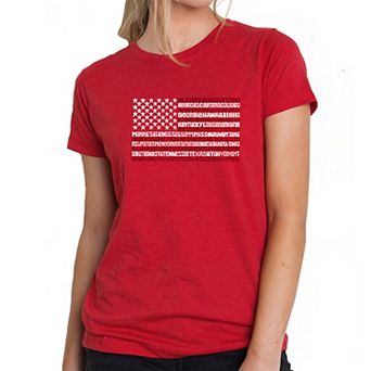 50 States USA Flag - Women's Premium Blend Word Art T-shirt