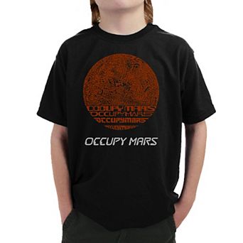 Occupy Mars - Boy's Word Art T-shirt