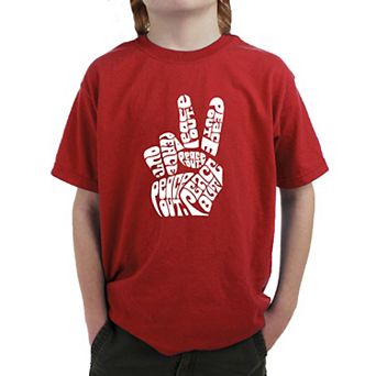 Peace Out - Boy's Word Art T-shirt