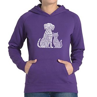 Dogs and Cats - Women's Word Art Hooded Sweatshirt