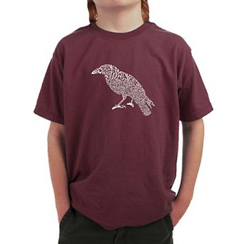 Edgar Allen Poe's The Raven - Boy's Word Art T-shirt