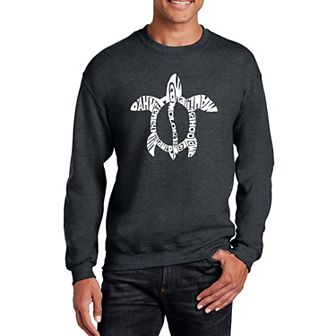 Honu Turtle - Hawaiian Islands - Mens Word Art Crewneck Sweatshirt