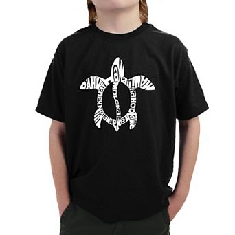 Honu Turtle - Hawaiian Islands - Boy's Word Art T-shirt