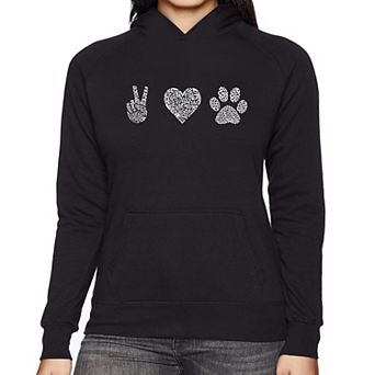 Peace Love Dogs - Women's Word Art Hooded Sweatshirt