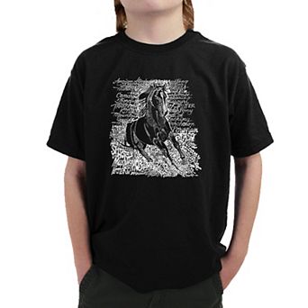 POPULAR HORSE BREEDS - Boy's Word Art T-shirt