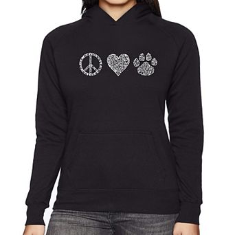 Peace Love Cats - Women's Word Art Hooded Sweatshirt