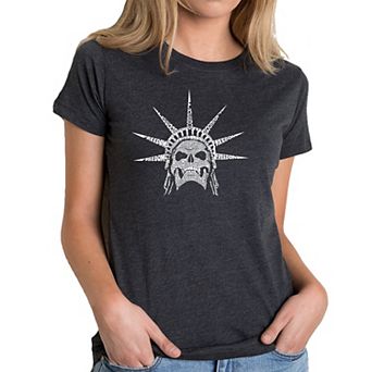Freedom Skull - Women's Premium Blend Word Art T-shirt