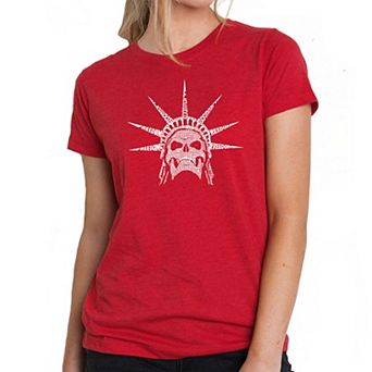 Freedom Skull - Women's Premium Blend Word Art T-shirt