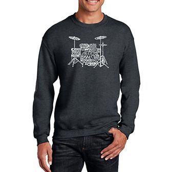 Drums - Mens Word Art Crewneck Sweatshirt