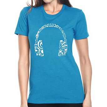Music Note Headphones - Women's Premium Blend Word Art T-shirt