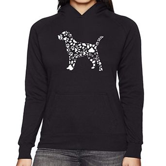 Dog Paw Prints - Women's Word Art Hooded Sweatshirt