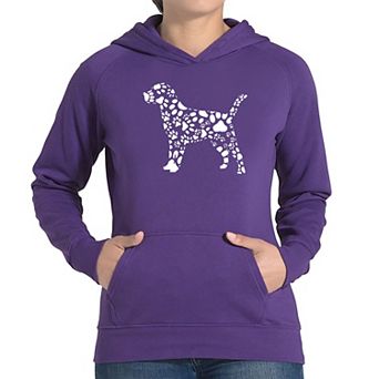 Dog Paw Prints - Women's Word Art Hooded Sweatshirt