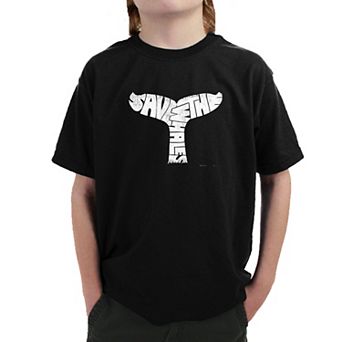 Save The Whales - Boy's Word Art T-Shirt