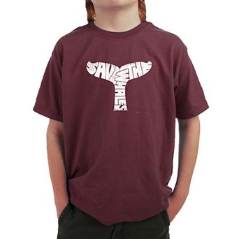 Save The Whales - Boy's Word Art T-Shirt