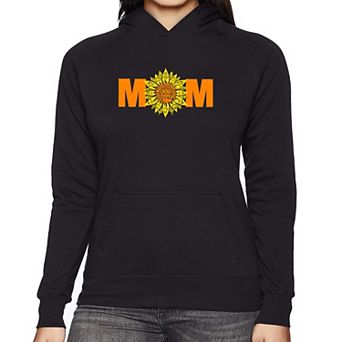 Mom Sunflower - Women's Word Art Hooded Sweatshirt