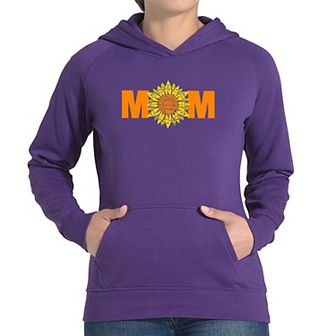 Mom Sunflower - Women's Word Art Hooded Sweatshirt