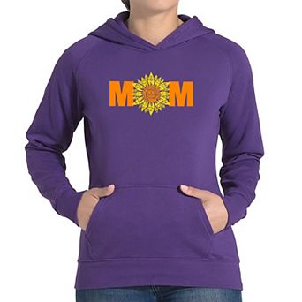 Mom Sunflower - Women's Word Art Hooded Sweatshirt