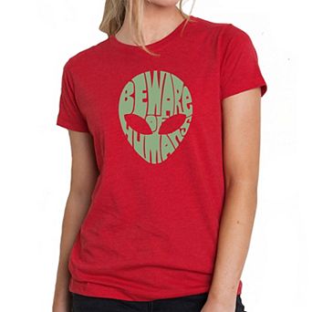 Beware of Humans - Women's Premium Blend Word Art T-shirt