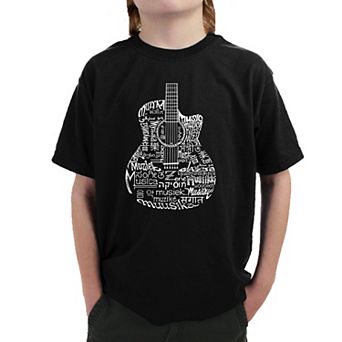Languages Guitar - Boy's Word Art T-shirt