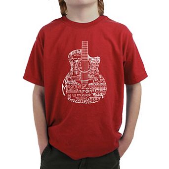 Languages Guitar - Boy's Word Art T-shirt