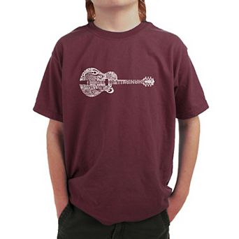 Country Guitar - Boy's Word Art T-shirt