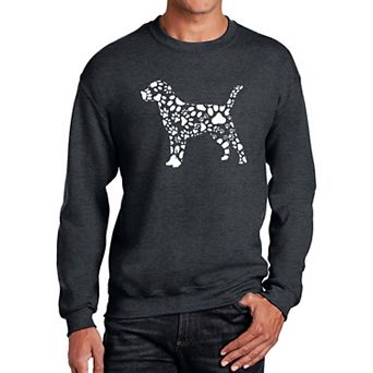 Dog Paw Prints - Mens Word Art Crewneck Sweatshirt
